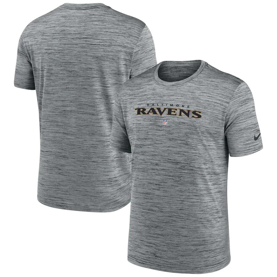 Men's Baltimore Ravens Grey Velocity Performance T-Shirt Men's Baltimore Ravens Grey Velocity Performance T-Shirt